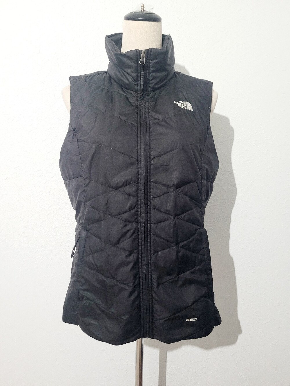 The North Face 550 Fill Goose Down Puffer Vest Women's Medium Black Full Zip - Picture 2 of 15